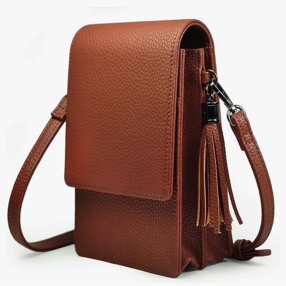 Brown faux leather Crossbody bag - Picture 1 of 10